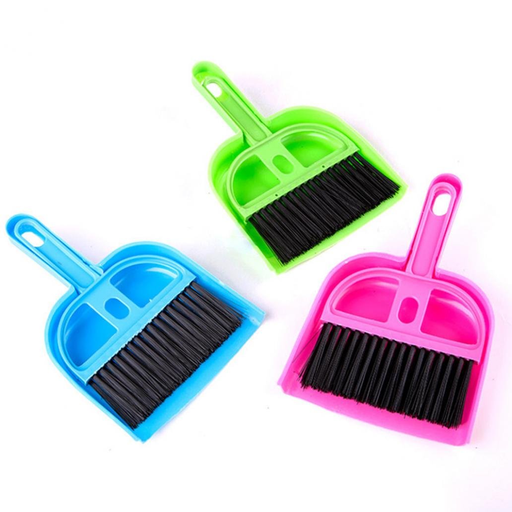 Greenlans Random Color Mini Dustpan Brush Desk Plastic Cleaning Sweeper Broom Set Handy Cleaner Whisk For Pets Home Appliance