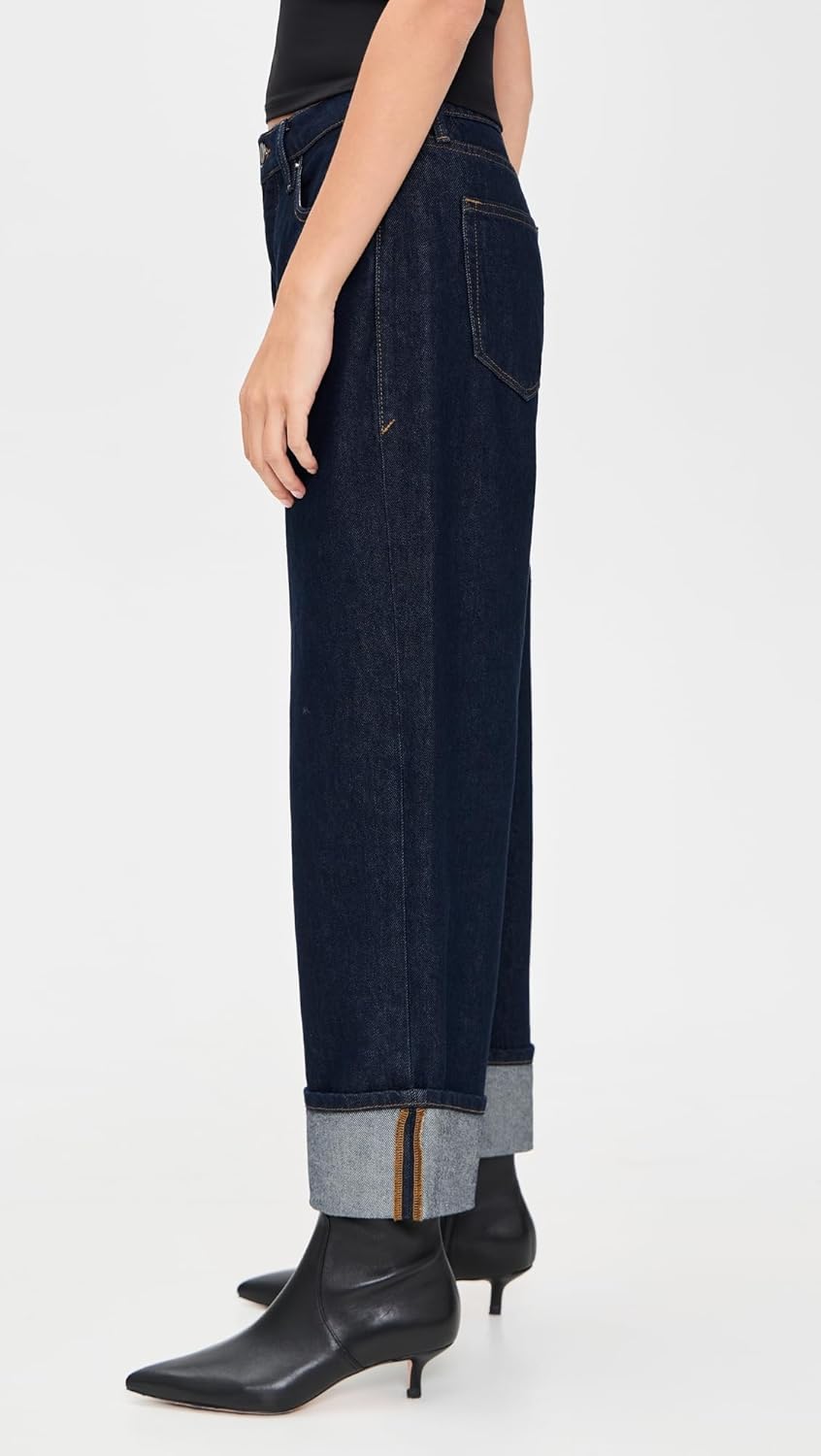 Good American Women's Good Standard Baggy Cuffed Jeans - Image 4