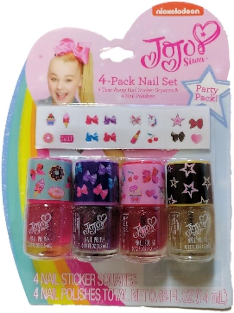 JoJo Siwa Nail Polish and Stickers 4 Pack