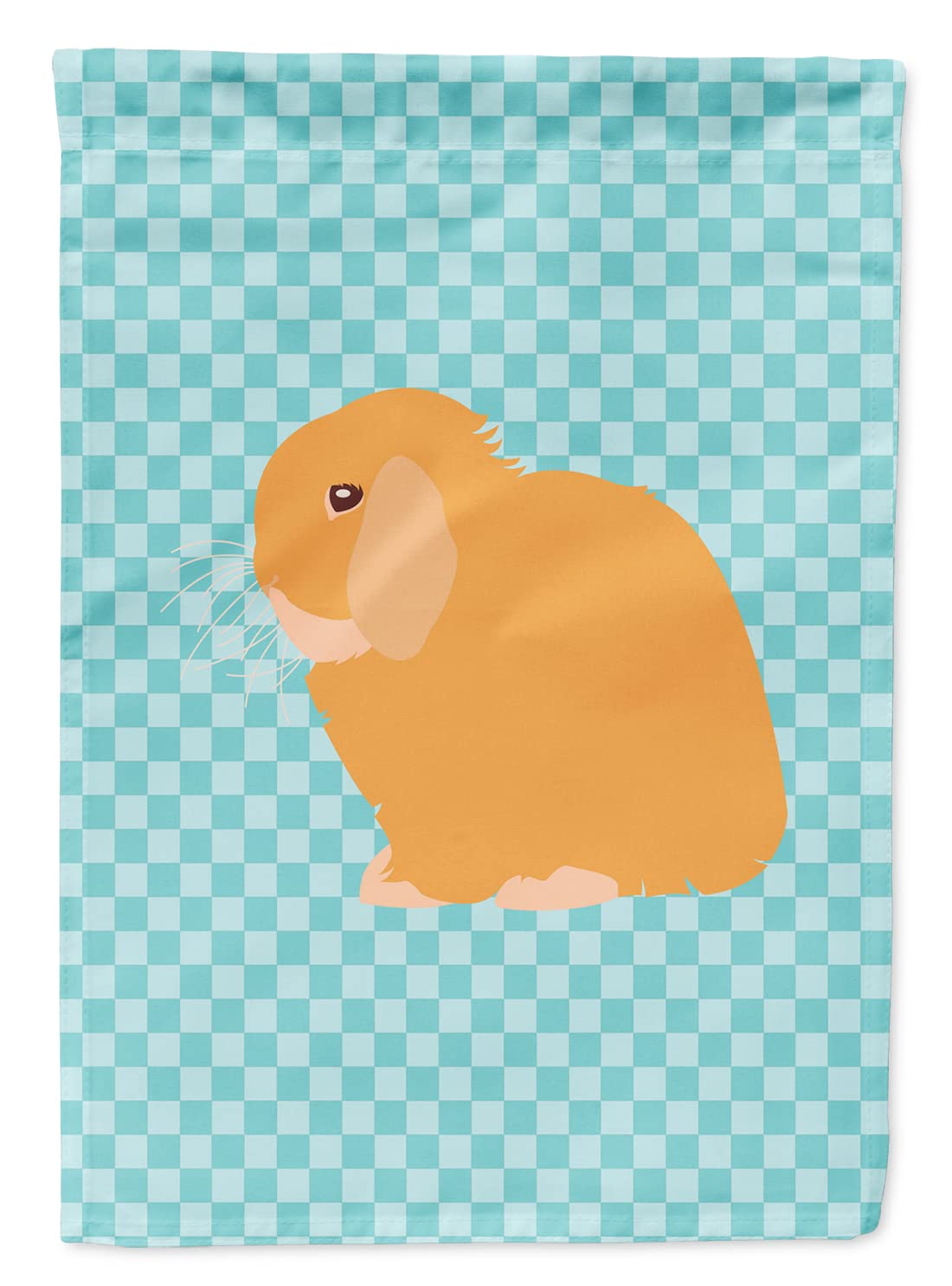 Caroline's Treasures BB8142GF Holland Lop Rabbit Blue Check Flag Garden Size , Small, multicolor