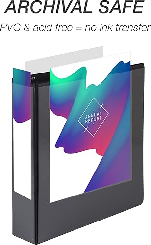 Vista 119 de Samsill (MP128587) - Carpeta de 3 anillos redondos de 3 pulgadas, fabricada en los EE. UU., con cubierta transparente personalizable para insertos