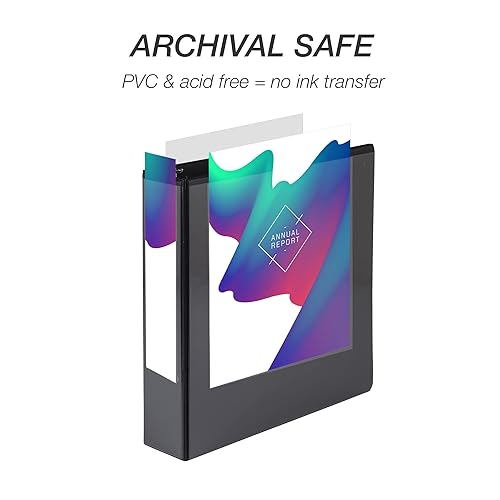 Vista 276 de Samsill (MP128567) - Carpeta de 3 anillos redondos de 2 pulgadas, fabricada en los EE. UU., con cubierta transparente personalizable para insertos