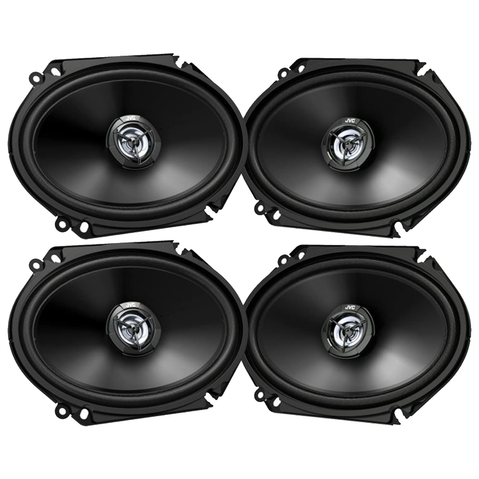 2 Pairs (Qty 4) of JVC CSDR6821 DRVN DR Series 6x8 2-Way Coaxial 300W Max Power Automotive Car Audio Stereo Speakers