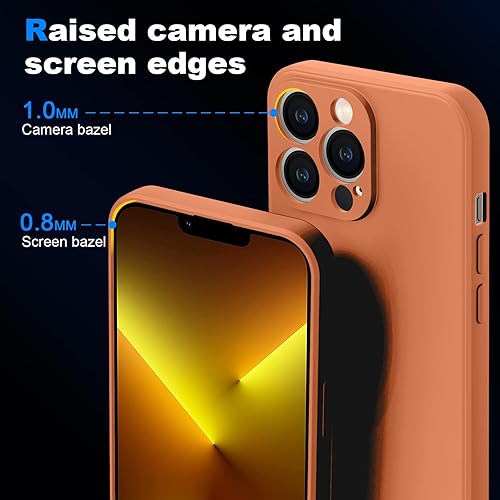 Miniatura 4 de Funda para iPhone 13 Pro, silicona líquida de alta calidad sedosa al tacto, protección de la cámara, forro de microfibra suave antiarañazos, funda