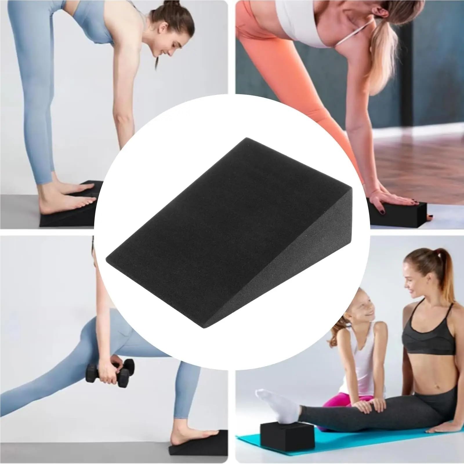 Bloque de yoga en forma de cuña Cuña de espuma for Yoga, talón antideslizante, soporte elevado for espalda y muñeca, bloque inclinado en cuclillas for Pilato, gimnasio casa, práctica Fitness
