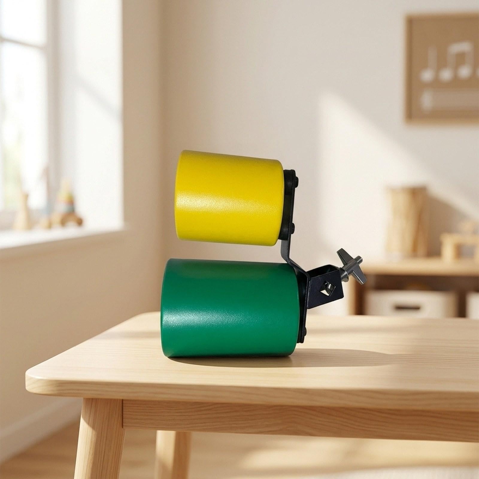 Campanaccio per Percussioni, Alti, Strumento a Percussione per Batteria, Accessorio Versatile in Lega di Zinco, Suono Chiaro, Adatto per F, Verde Giallo
