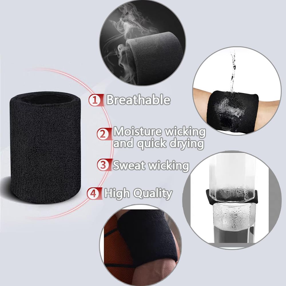 16 Polsini Tergisudore Sportivi - Set Multicolore Per Palestra, Tennis E Corsa | Uomo E Donna - Foto 11