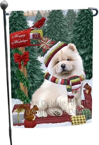 Doggie of the Day Chow Chow Dog Garden Flags - Merry Christmas Woodland Sled - Double Sided - Yard Porch Lawn Spring Decorative Gift - Home Decor 12