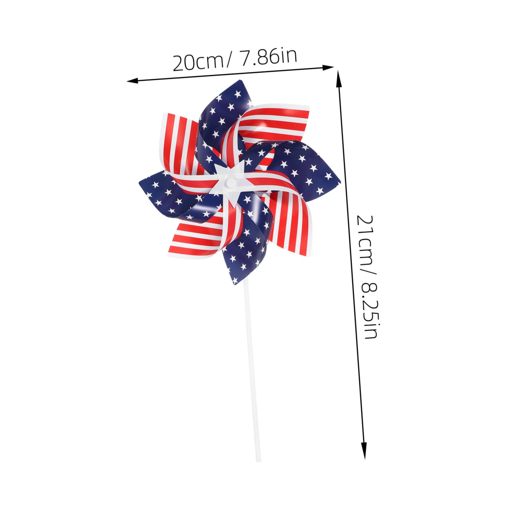 VICASKY 54 Teiliges Pinwheel Deko für Garten und Balkon Bunte Windmühlen mit Amerikanischer Flagge Wetterfeste Gartendekoration für Party Terrasse und Outdoor Atmosphäre