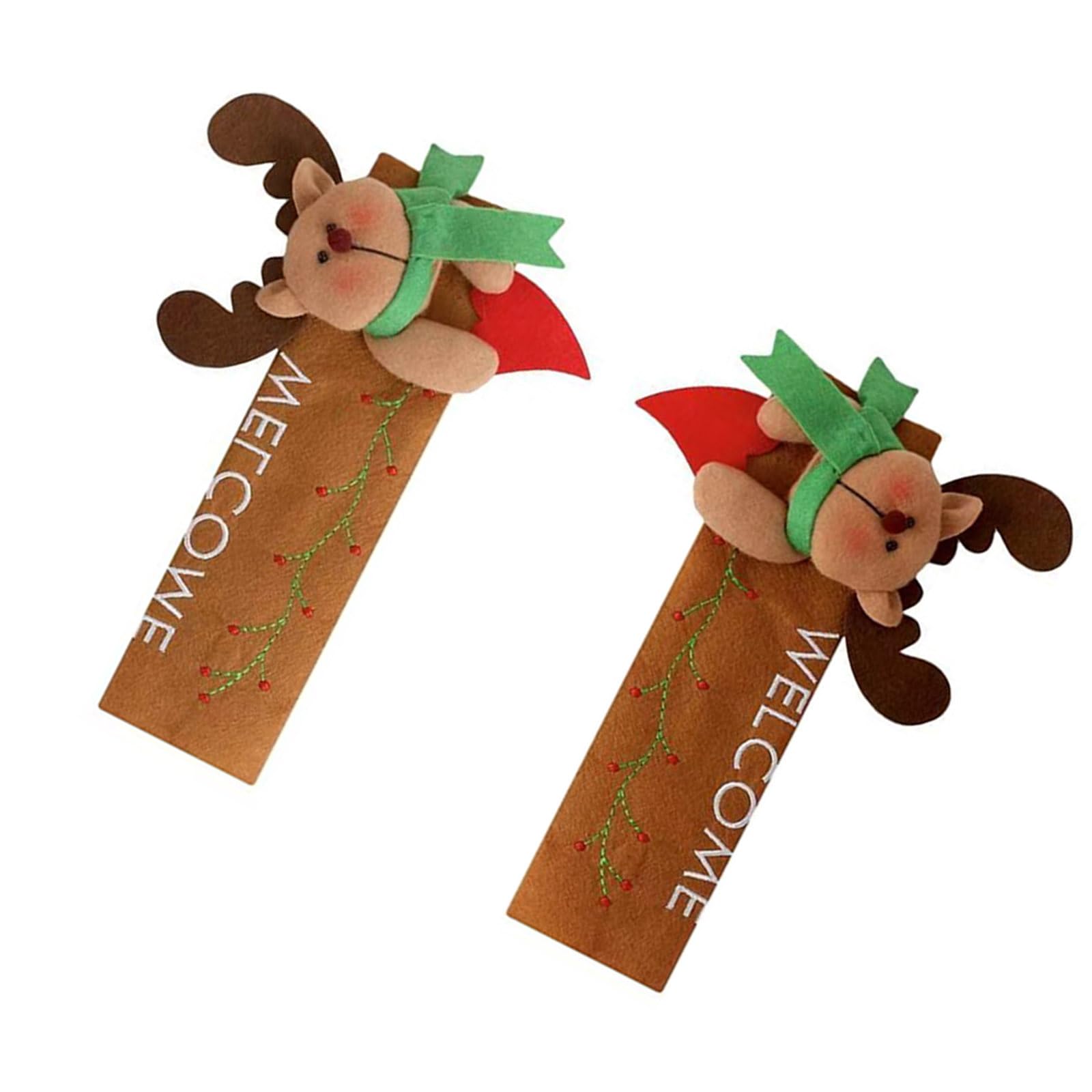 Msioytog C Hristmas Fabri Refrigerator Handle Overs Decorations For Holiday Styling Reative Homes Durability Hristmas Door Handle Overs