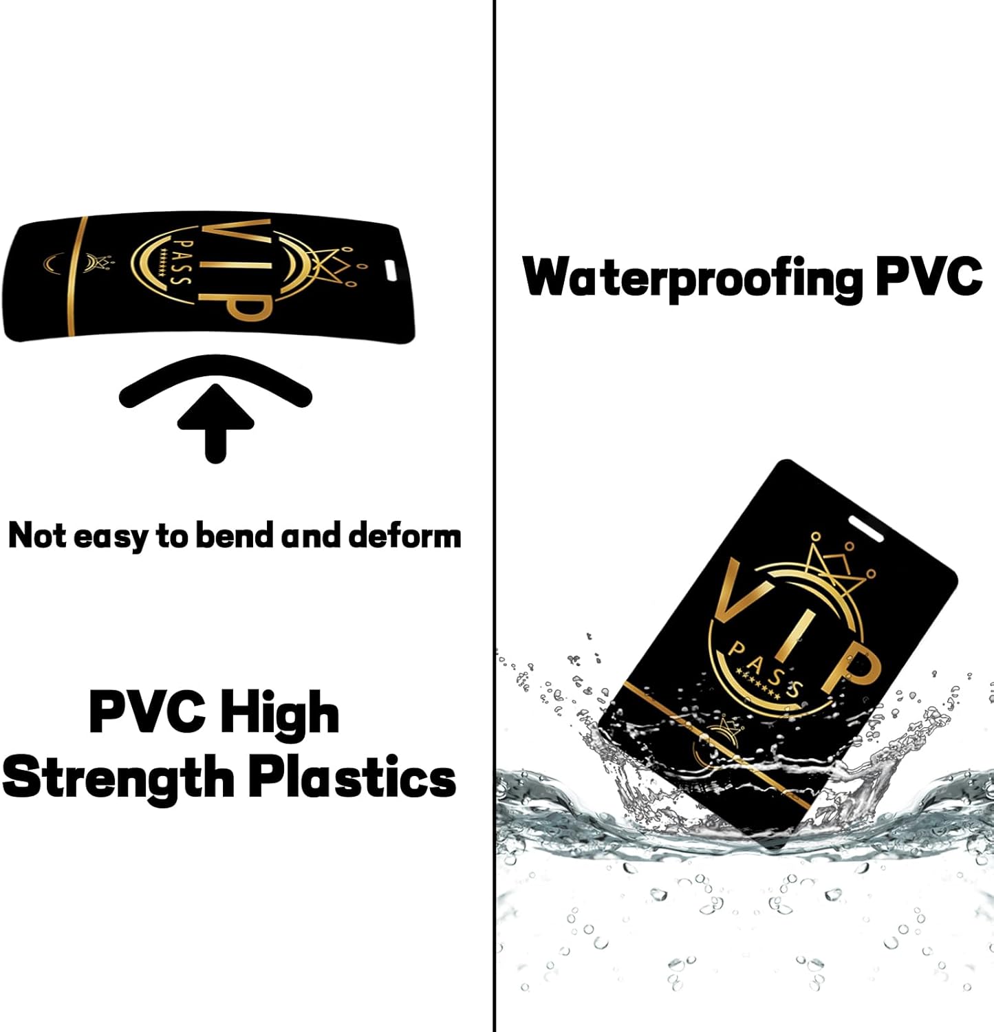 30 Sets PVC VIP Badge lanyards and Plastic Pass Cards,Perfect for Backstage Access,Breakaway Concerts, Parties, Birthdays, ensuring a and Functional Solution for Event Organizers.(Black, Gold) - Image 6