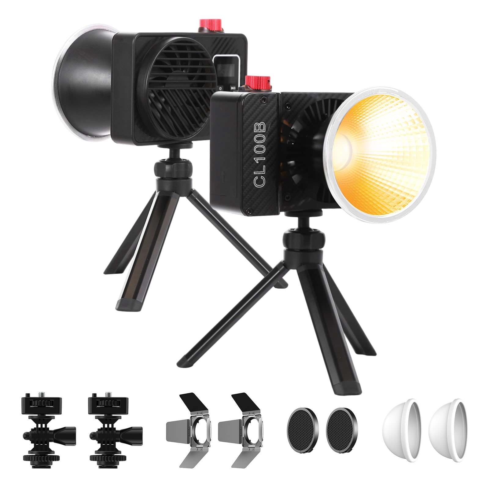 Photo 1 of GVM 100W LED Video Light, 2 Packs Portable Photography Continuous Lighting Kit with Bluetooth Control, 2700K~6800K, 18500 Lux @1m, Mini COB Handheld Spotlight for Video, Portrait and YouTube Shooting