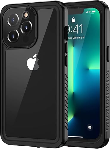 Lanhiem Funda para iPhone 13 Pro, IP68, impermeable, a prueba de polvo, a prueba de golpes, con protector de pantalla integrado, cubierta frontal y