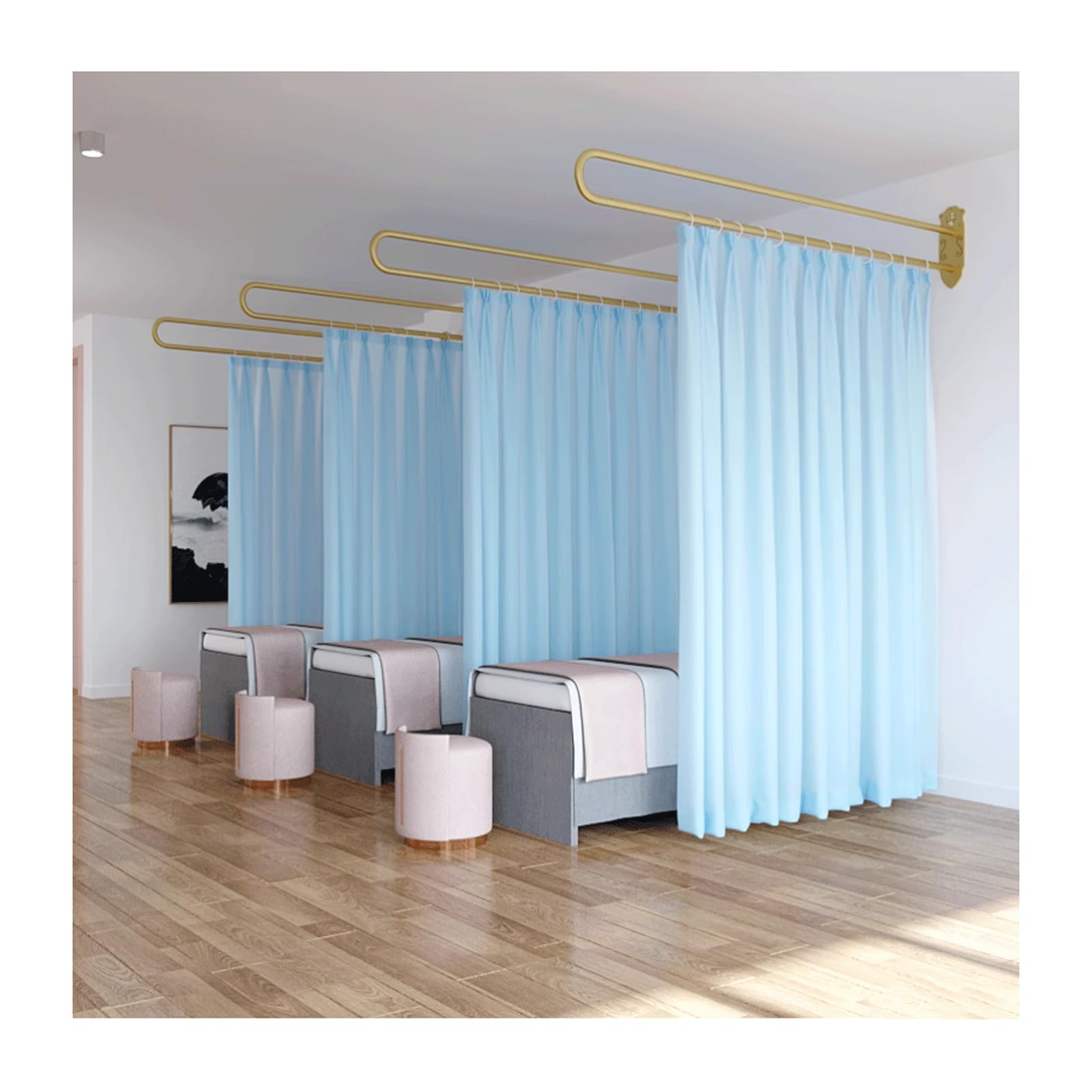 Cloison d'intimité élégante et support métallique en U pour salon