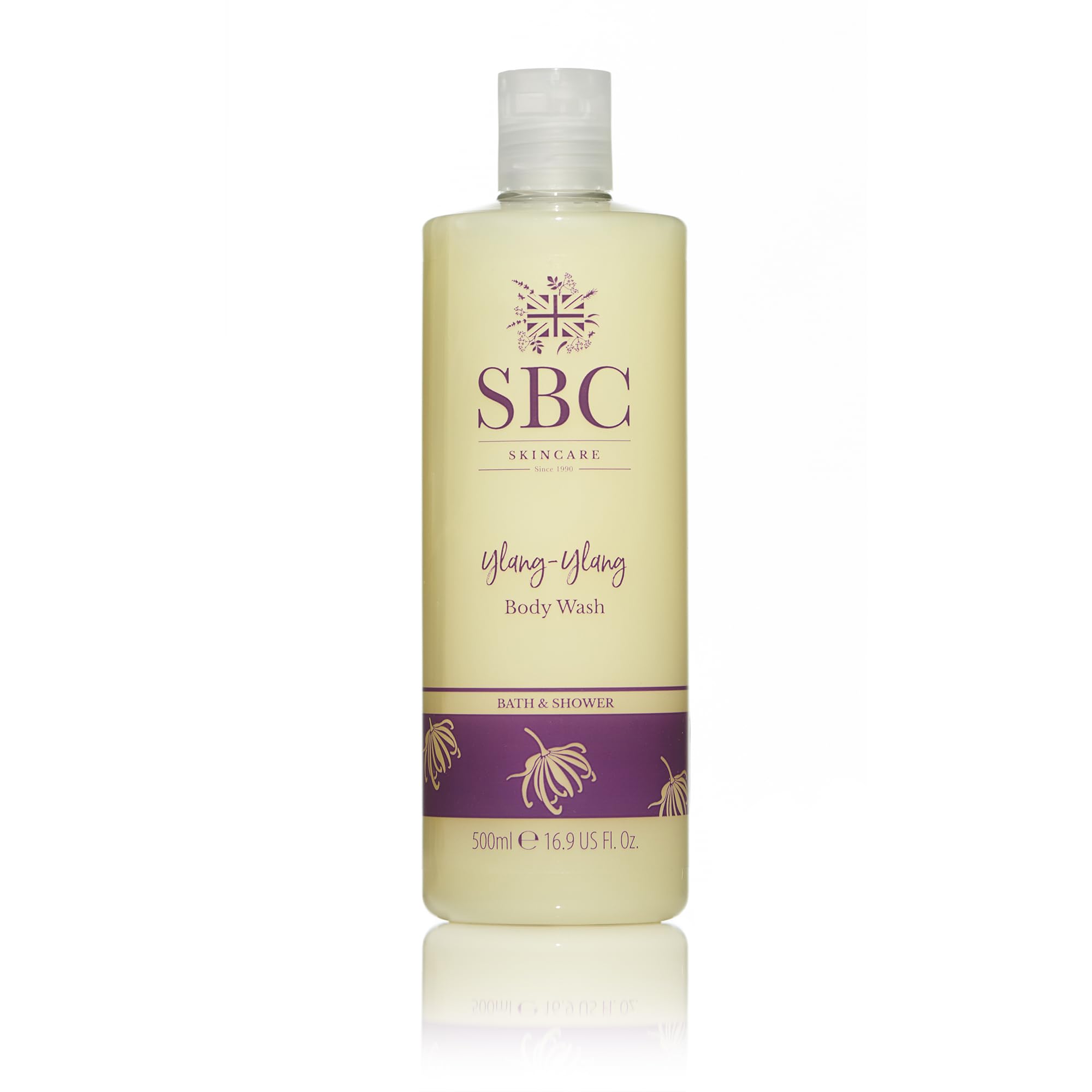 SBC Body Wash Bath & Shower Gel Ylang Ylang Balancing Calming Moisturising 500ml