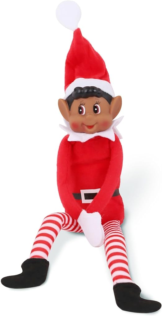 Christmas Elf Behaving Badly Plush Toy | Novelty Long Bendy Naughty Boy Christmas Elves Doll | 12 Inches (Brown Elf)
