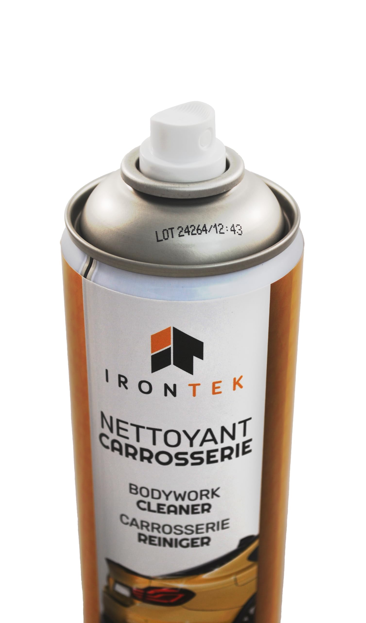 Nettoyant Carrosserie 500ml - IRONTEK | IT231 | Goudron Graisse Pollution Platane | Aérosol Dégraissant | Solvants Naturels | Aucune Trace