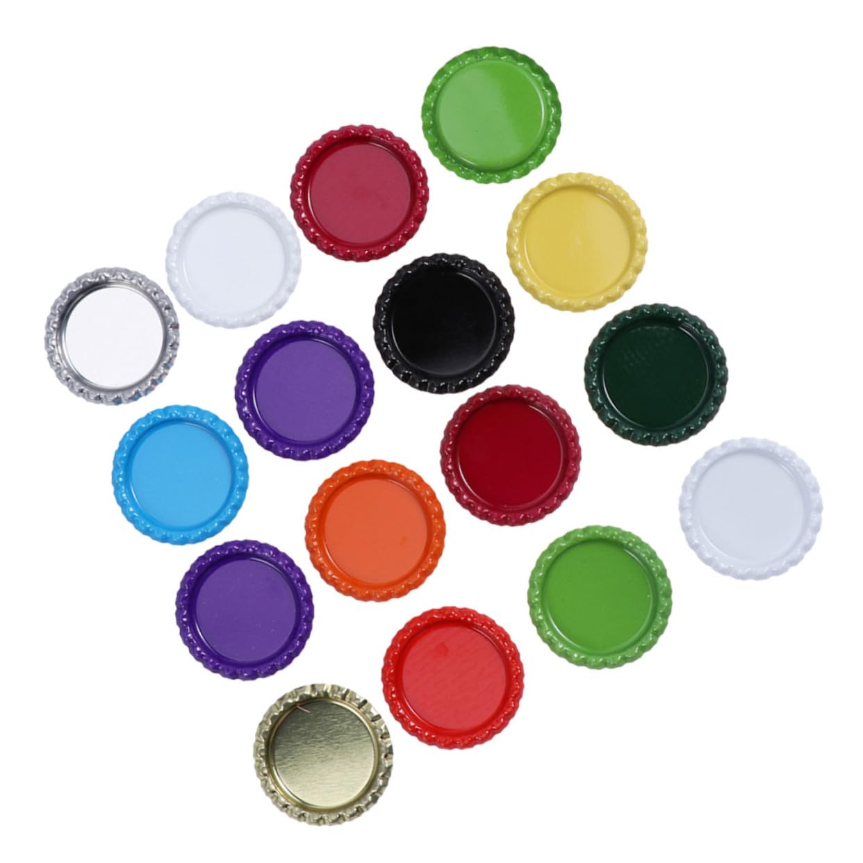GRIRIW 100pcs Beer Caps Tinplate Beer Bottle Caps Flat Bottom Ideal for Diy Jewelry and Crafts Random Color