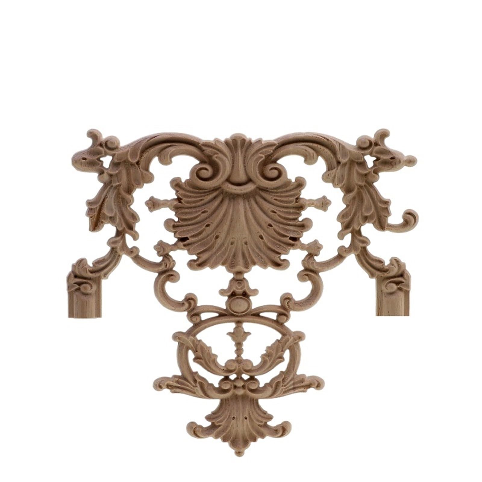 Moulure bois sculpté rétro motif floral rose pour décor de porte