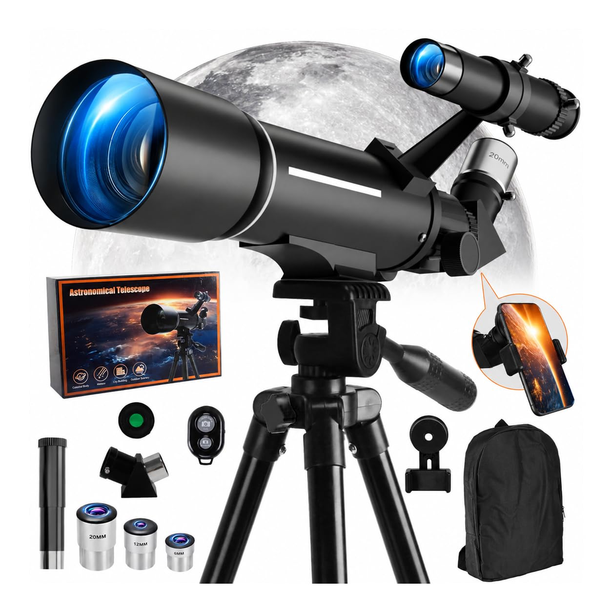 Teleskop Astronomy for Adults,70mm Aperture 500mm AZ,200X Refraktor