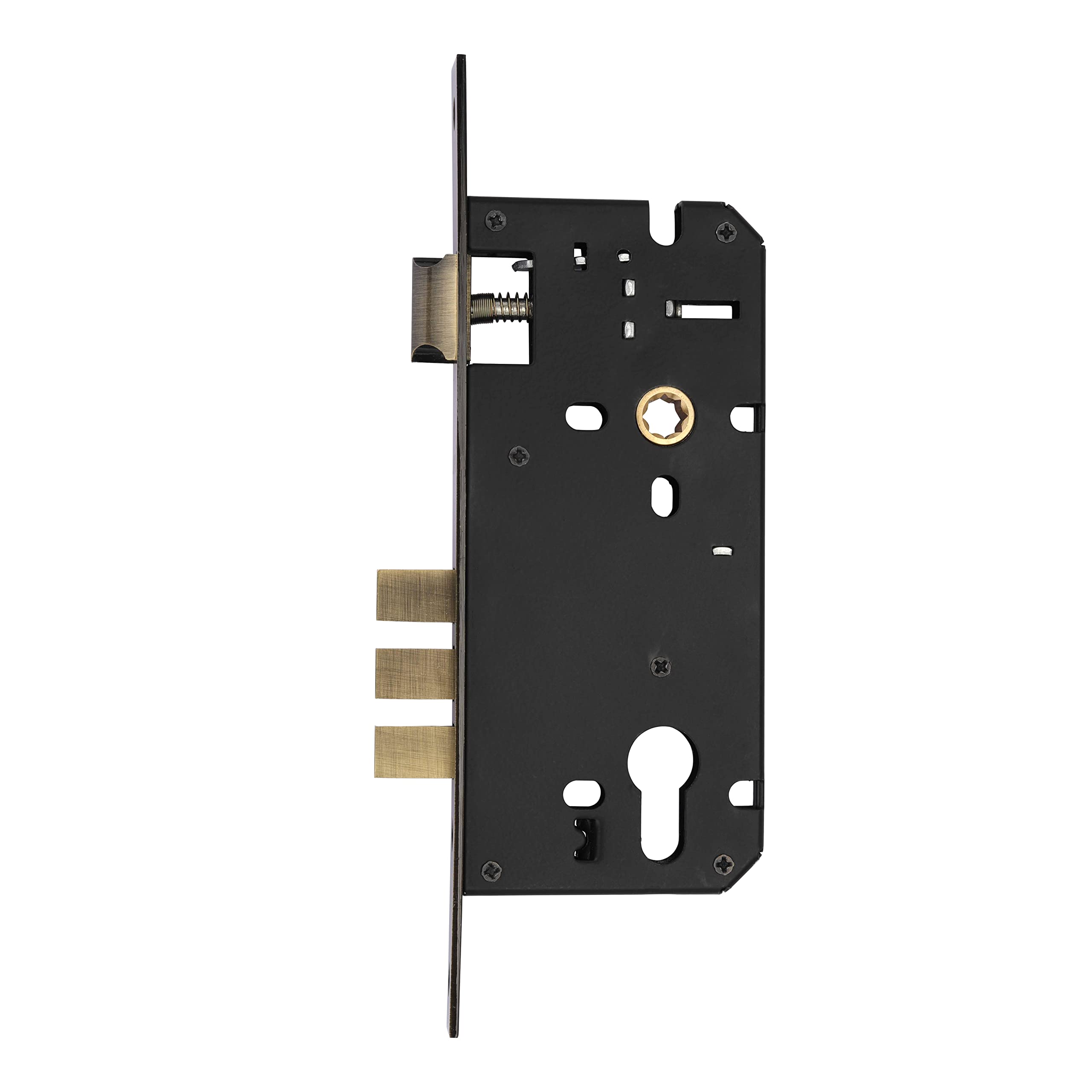 LAPO Heavy Duty Brass Lock Body Set for Wooden Door, Mortise Lock Body, Lock Body 50 mm x 85 mm Three Bullet (Antique Finish)-Pack of 1 pcs — Amazon image 5