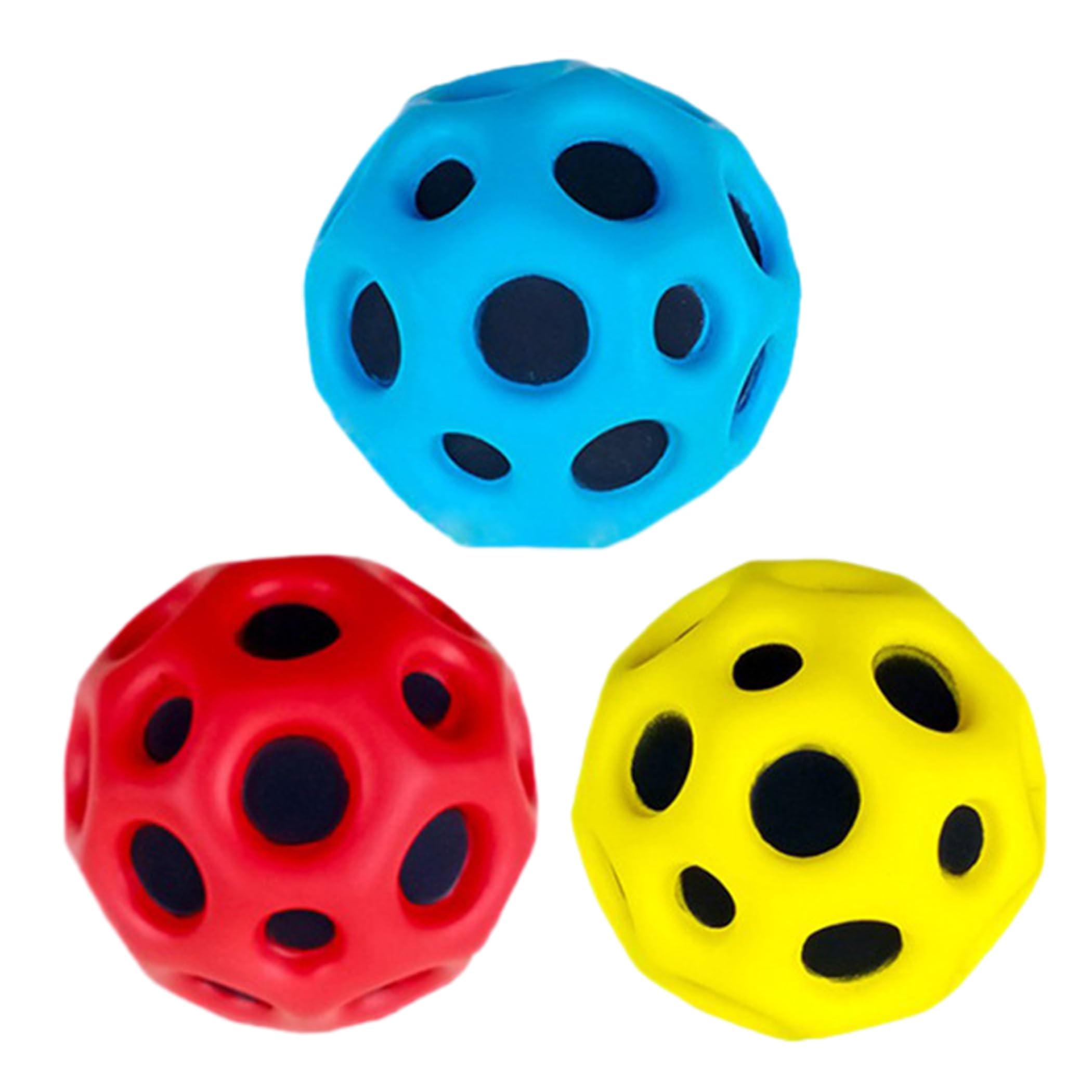 Space Balls Extreme High Bouncing Ball & Pop Sounds Meteor Space Ball Toy, Sensory Balls, Sport Training Ball For Indoor Outdoor Play (3PCS-B)