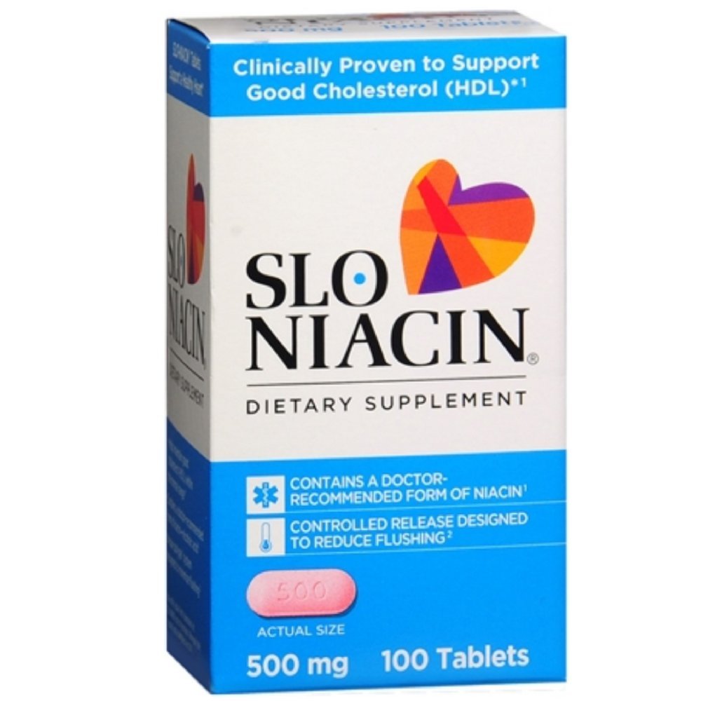 Slo-Niacin 500 mg 100 Tablets (Pack of 6)