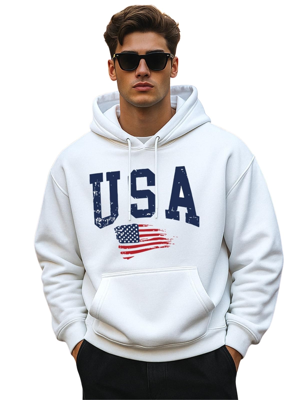 veirdo Cotton Fleece Oversized Baggy Fit Hooded Sweatshirt Drop Shoulder USA Front Printed Full Sleeve Hoodie for Men (Avaiable Sizes: S to 3XL)-picture-44