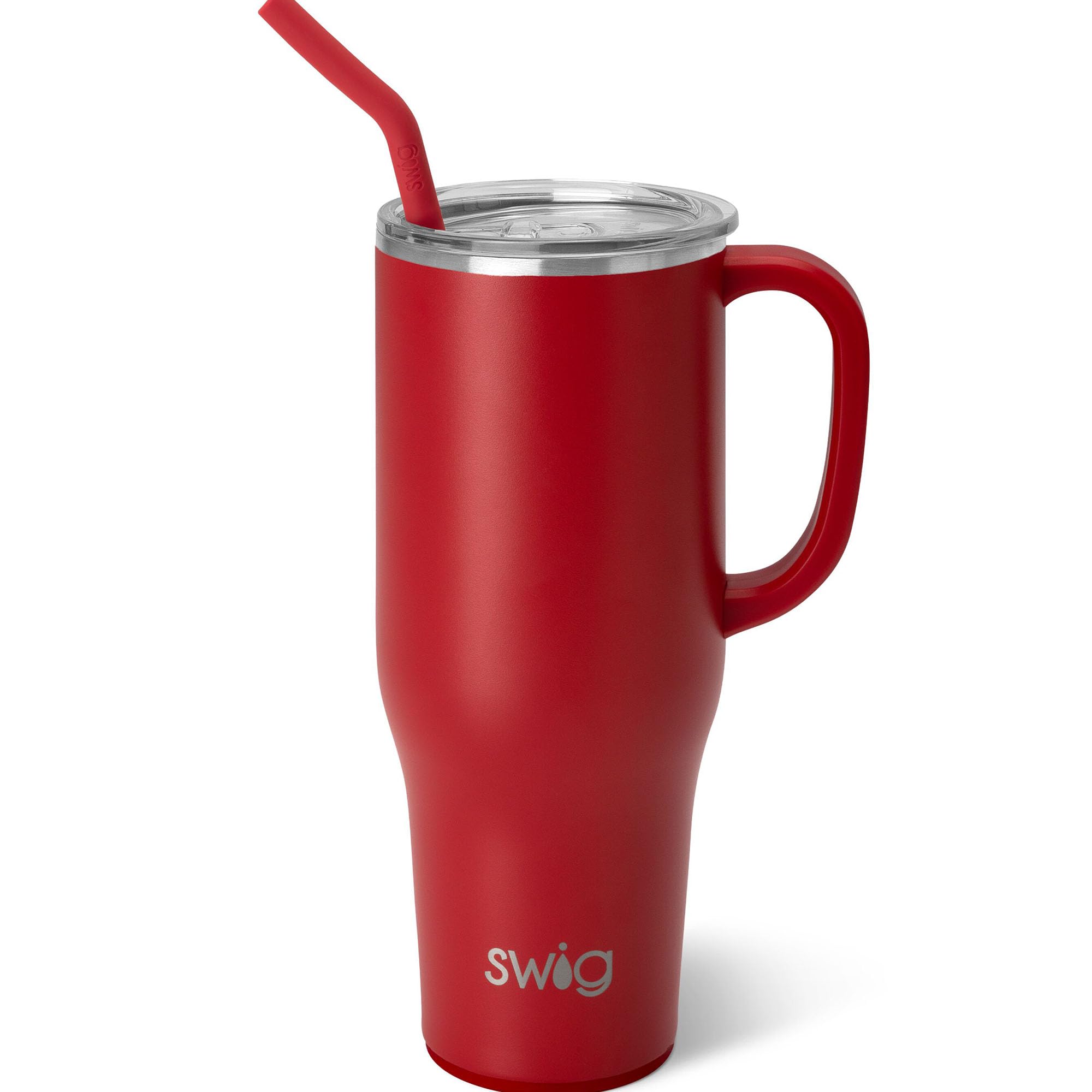 Swig Life 40oz Mega Mug, 40 oz Tumbler with Handle and Straw, Cup Holder Friendly, Dishwasher Safe, Extra Large Insulated Tumbler, Stainless Steel (