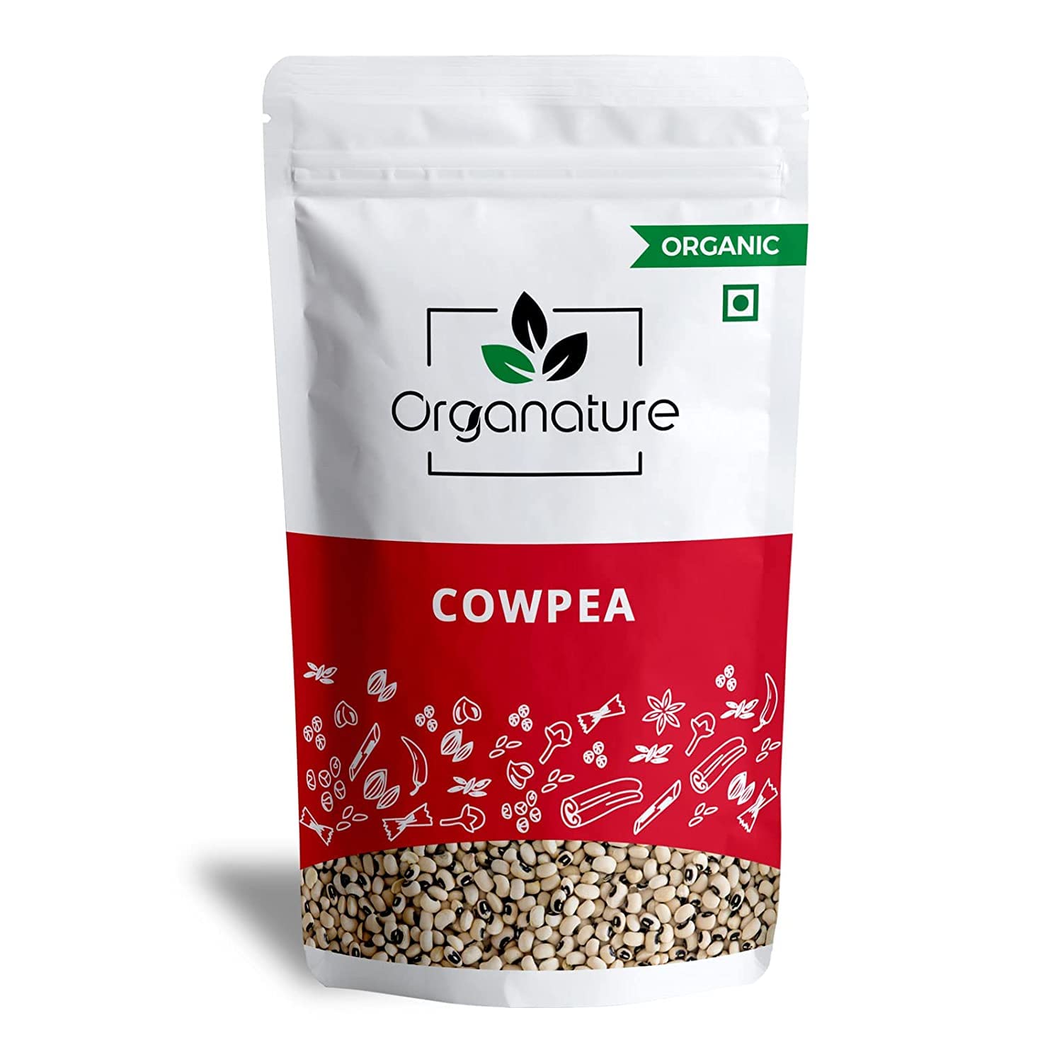 Organature Organic Cowpea (white) |Natural Whole Dried Cowpea beans |Black Eye Beans, Lobia, Lobiya & Chawli Beans (350 Grams)