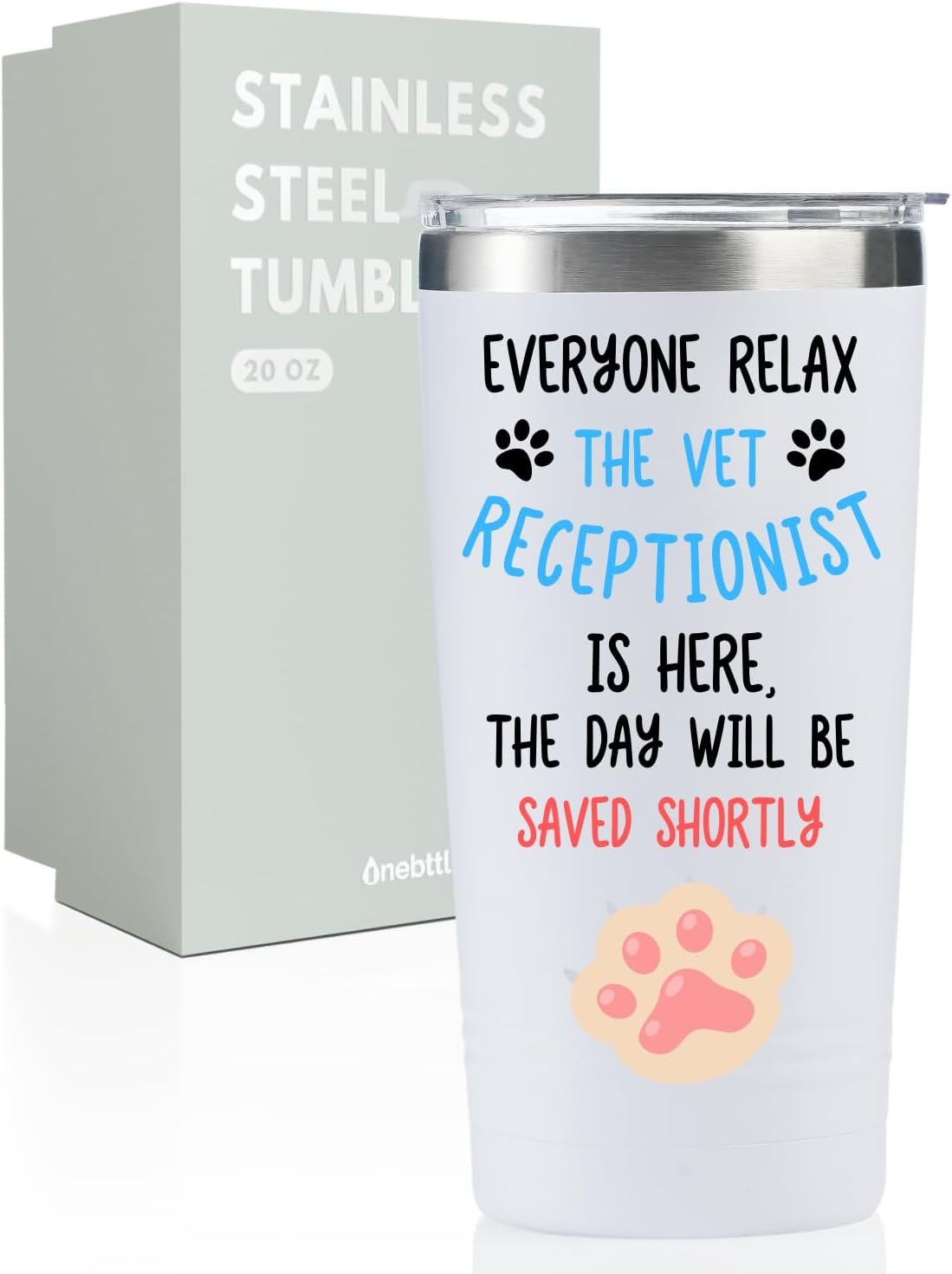 Onebttl veterinary receptionist Gifts, 20 oz Stainless