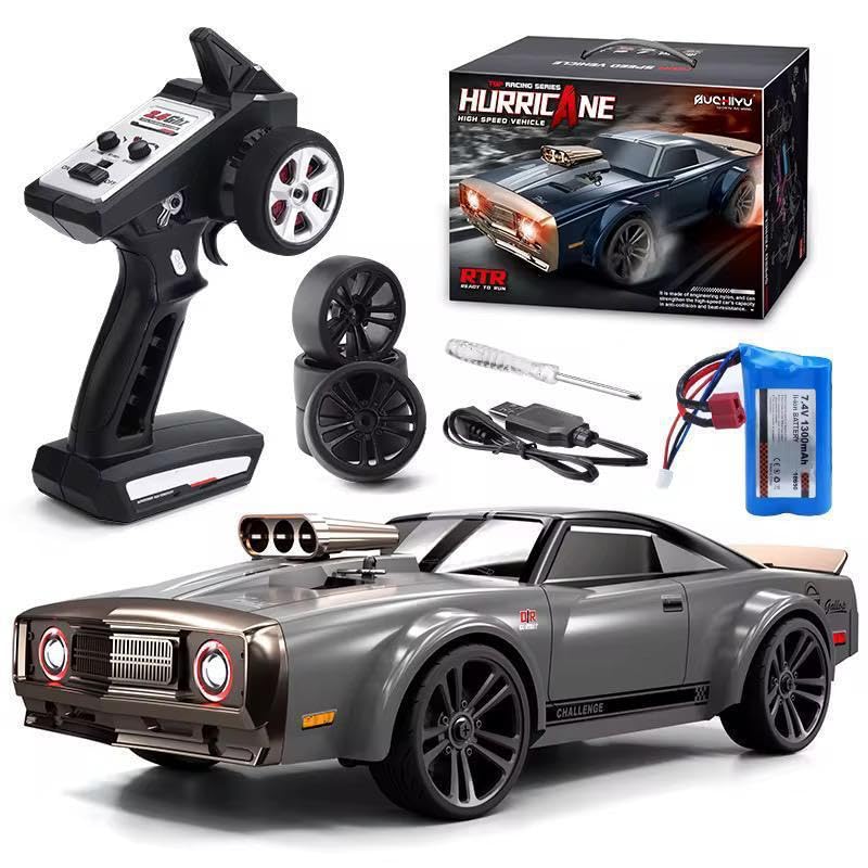 Image of Drift Stunt Remote Control Car, 1 /16 RTR Muscle Caar 35Km /h High Speed RC Drift Car for Adults, 4X4 All Road Drifting Truckr, Drift Rc Car with 7 Modes Angle Eyes Lights Drift Stunt Car