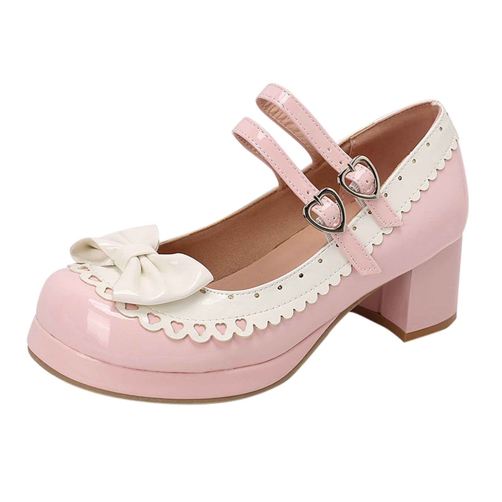 Scarpe da donna con plateau Mary Jane, tacco a blocco, graziose scarpe Lolita | Scarpe da donna per cosplay, scarpe da ballo con tacco basso, eleganti scarpe in pelle basse per feste