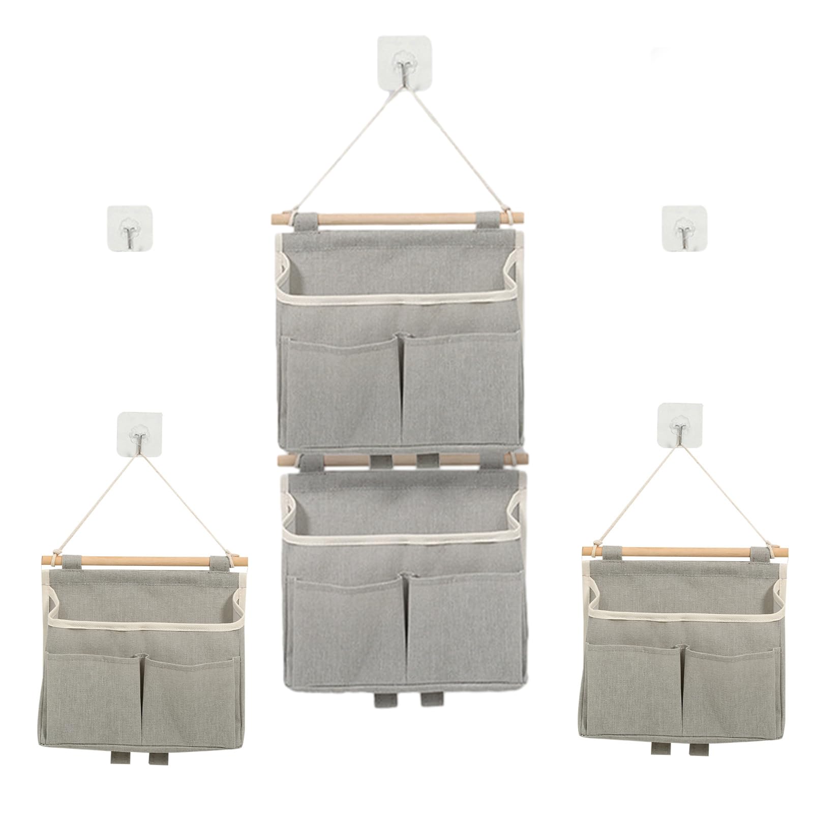Sac de rangement suspendu en lin pour organiser votre chambre