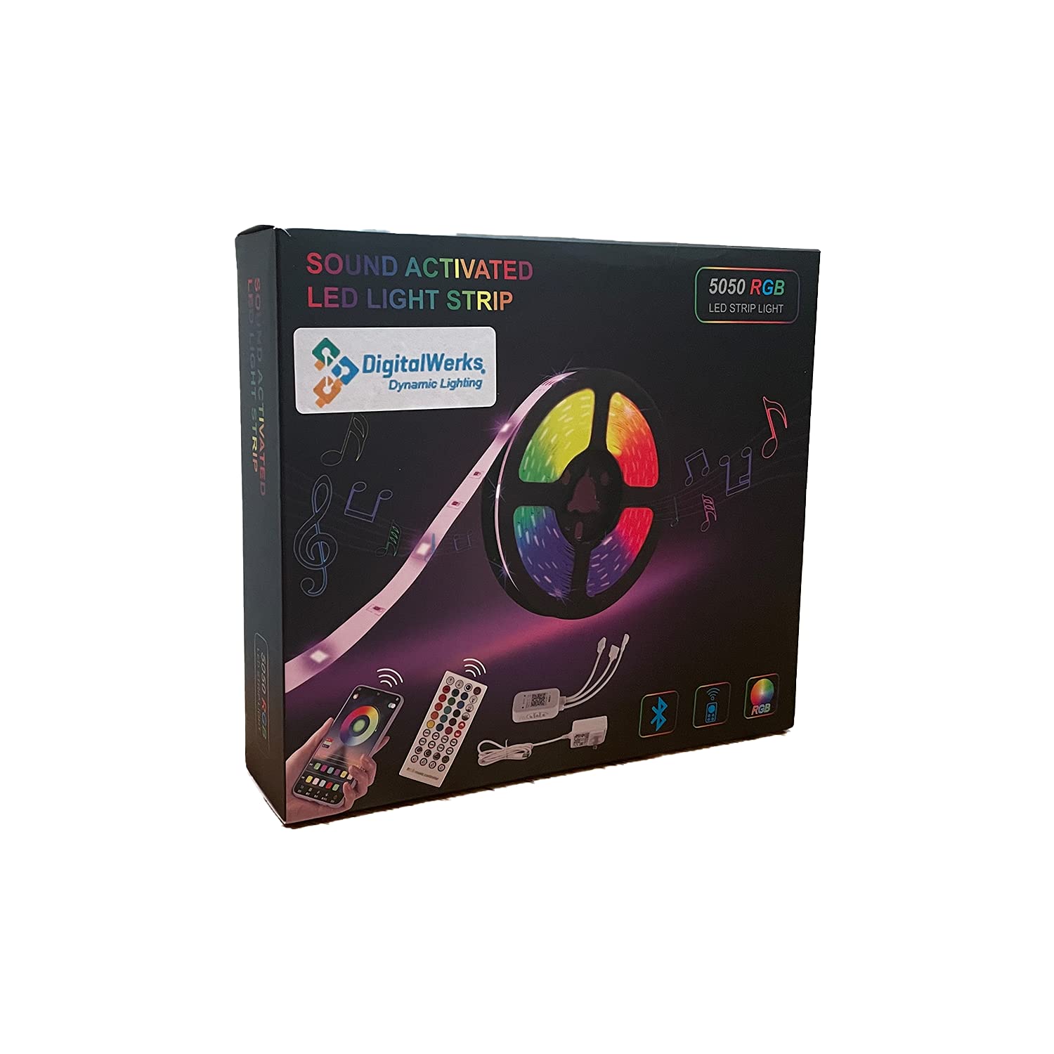 RGB Smart LED Lights Kit - 16.4ft, WiFi Controlled, Remote Included, Tuya App Integration, No Hub Required, Bluetooth Music Sync, Voice Control with Alexa/Google Home