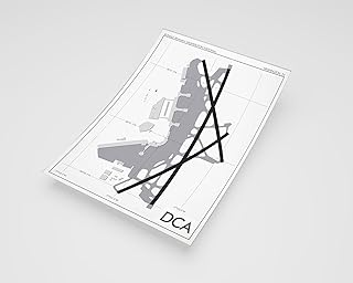 MG Global Modern Poster of Ronald Reagan Washington National Airport Dca 1 | 11x17 12x18 16x24 24x36 Minimal Unframed Print | Minimalism Wall Art Gift | Minimalist Home Office Decor