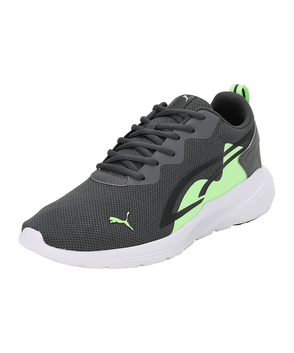 PUMA Unisex Adults' Fashion Shoes ALL-DAY ACTIVE Trainers & Sneakers, SHADOW GRAY-FIZZY LIME-PUMA BLACK, 38