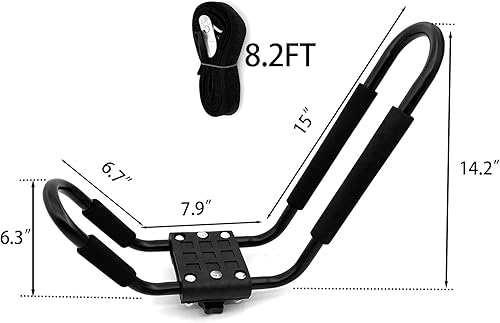 Miniatura 7 de Taelakeni 1 par de portaequipajes para kayak, portaequipajes universales para techo de coche para kayak y canoa para SUV, Jeeps