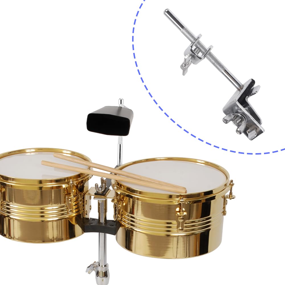 Supporto per Campanaccio, Snare Stand, Campana Morsetto, Grancassa Cowbell Hoop Jazz Drum Strumenti Tamburo Metallo Telaio Ganasce ad Azione Parallela di Bloccaggio Percussione Regolabile in Altezza