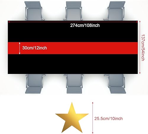 Miniatura 3 de Mixweer Mantel de noche de película, 3 piezas, cubierta de plástico con temática de película, mantel rectangular negro y rojo con papel dorado