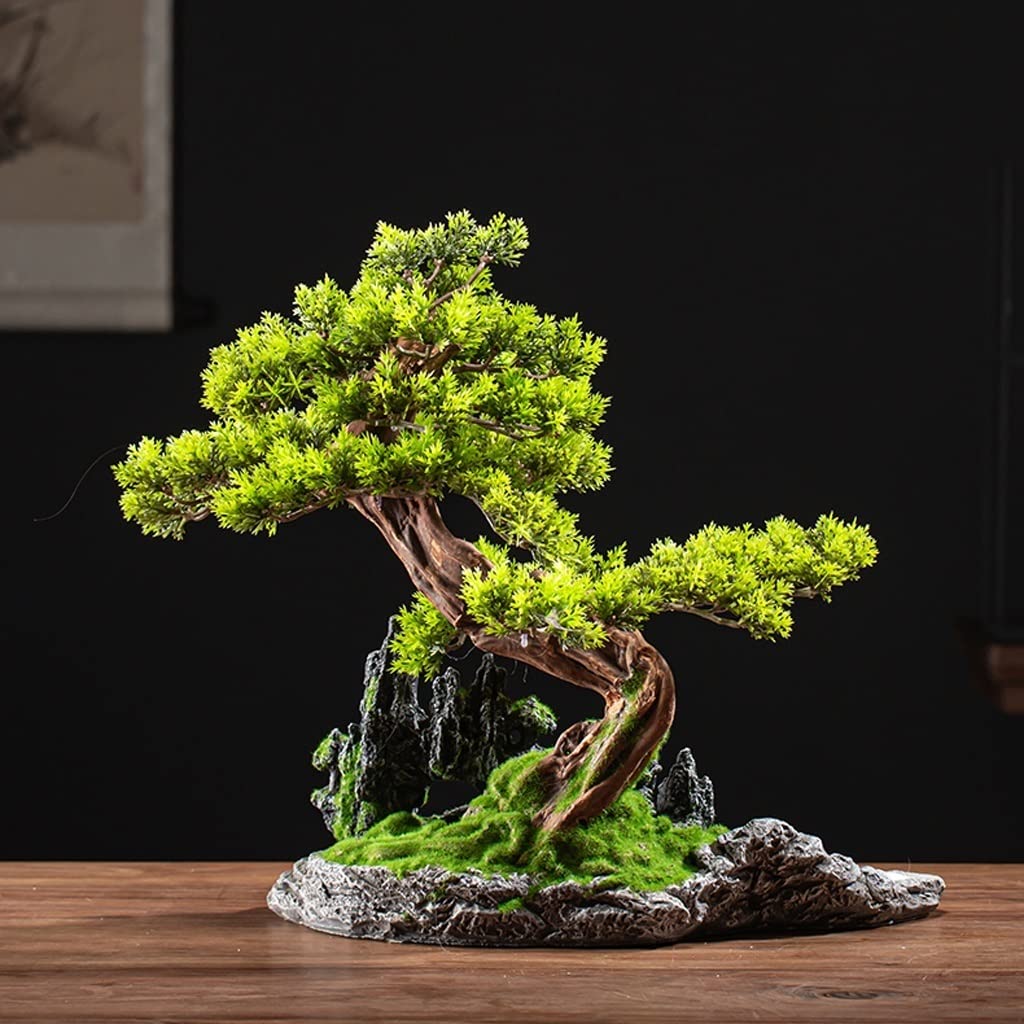 Árbol Bonsái Artificial Pequeño, Simulación de Bonsái Artificial, Decoración de Paisaje en Maceta, Porcelana Blanca, Monje, Decoración Zen para El Hogar, Adornos de Interior, Árbol