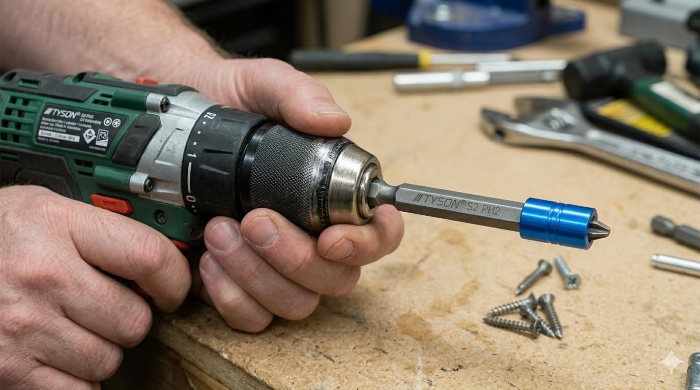 Tyson Profesyonel S2 Çelik Mıknatıslı Bits Uç 65mm - Yüksek Torklu Darbeli Matkap Ucu - Endüstriyel Dayanıklı Tornavida Vidalamaucu (1 Adet) (PZ 2x65)