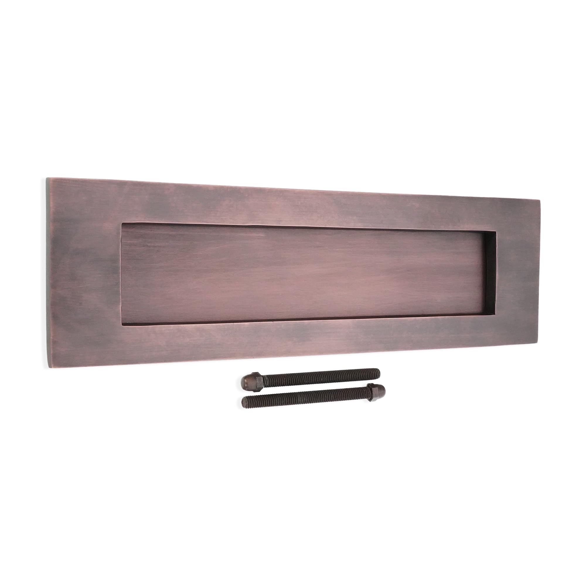 Placa tradicional de latón macizo victoriano de 25,4 cm o 30,4 cm con muelle para puerta, bronce envejecido (25,4 cm x 7,6 cm)
