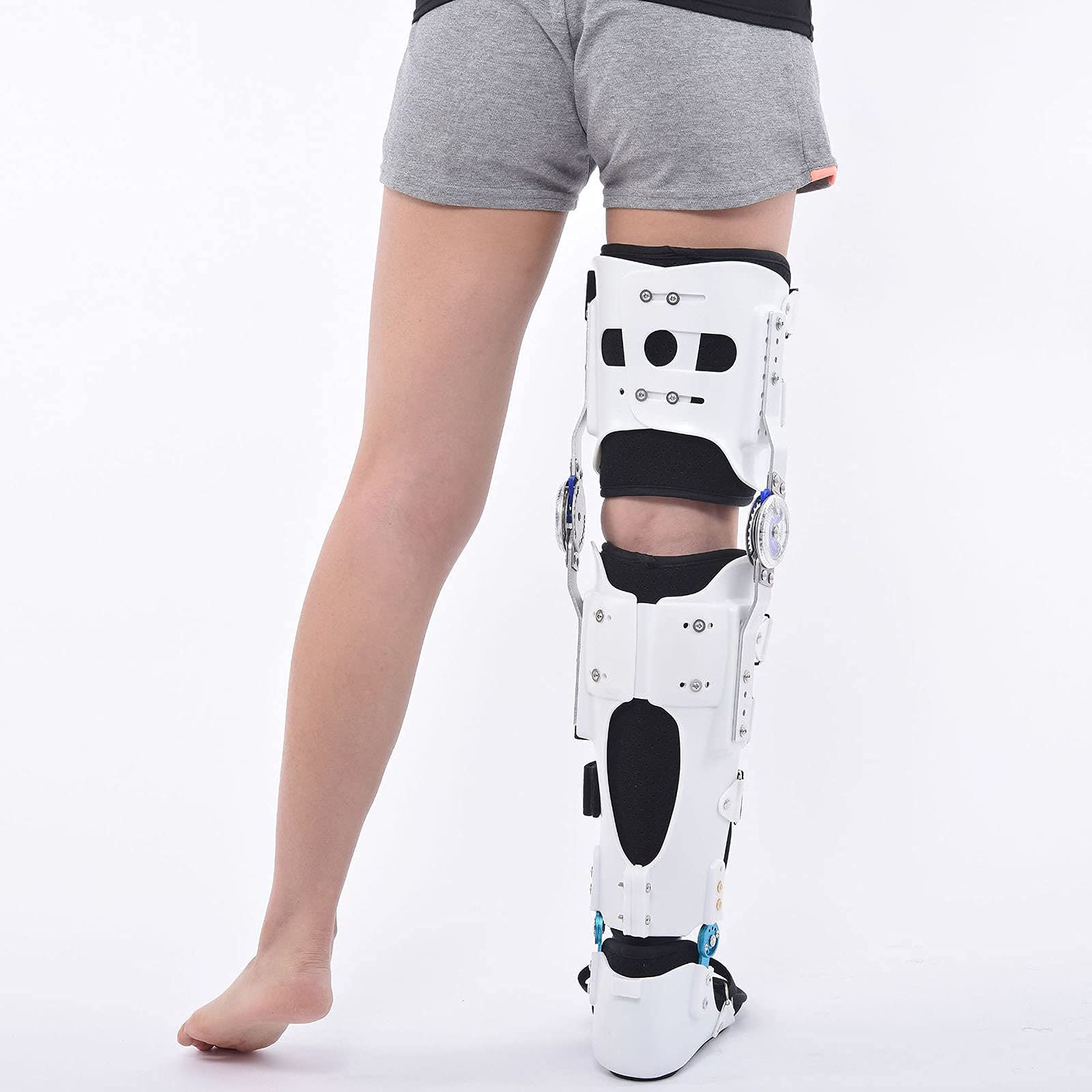 Orteza kolana z zawiasami, stabilizator kolana po operacji, regulowany stabilizator nogi, unieruchomienie po operacji zerwania łąkotki