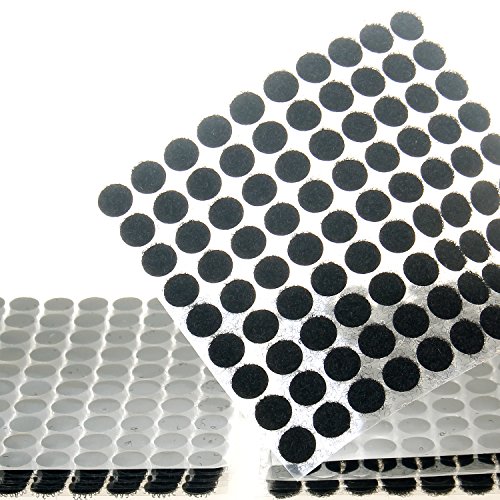 TUKA 450 Paires 10mm Cercles avec Crochets et Boucles Auto-adhésifs, 900 Capsules Monnaies Arrière Hook & Loop Pastille Adhésif, Autocollantes Points Arrière Dots Coins, Noir, TKB5025 Black