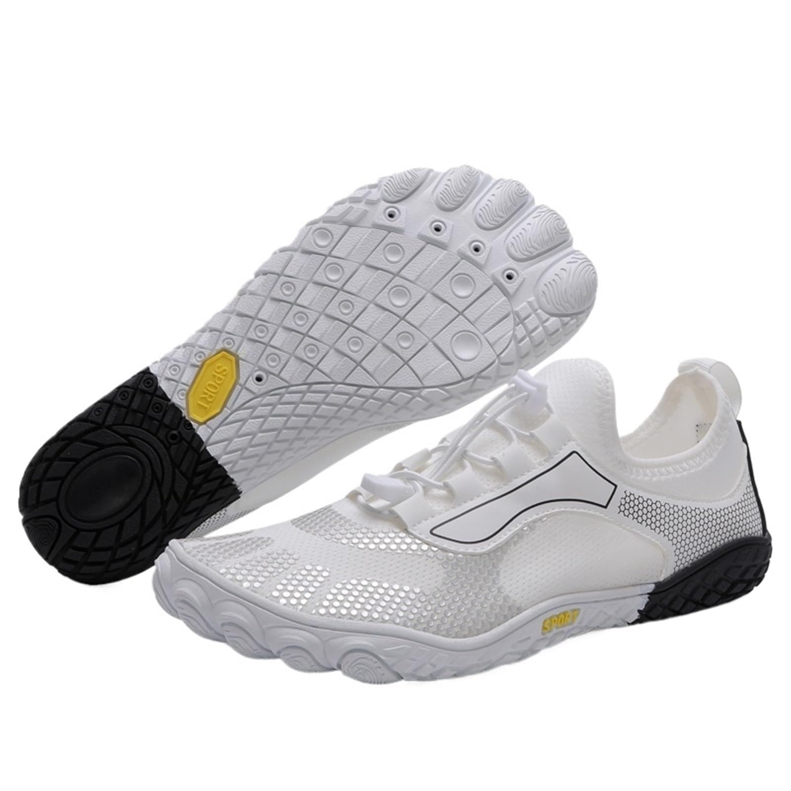 Uomo Donna Scarpe da Spiaggia Scarpe da Nuoto Scarpe da Immersione Scarpe da Acqua Fitness Mare A Piedi Nudi Estate All'aperto Scarpe da Pesca(WhiteBlack,37)