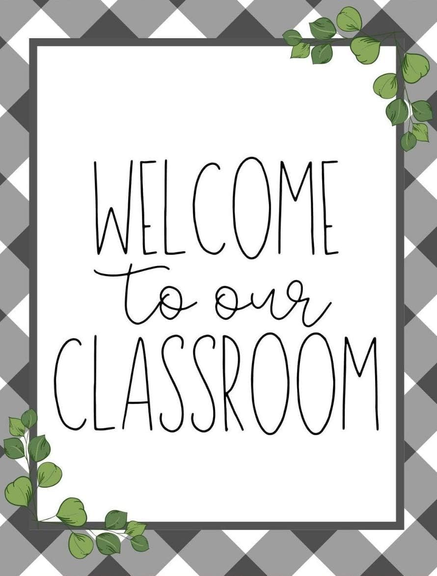 Kwqdozf Tin Sign-1 12X16inch Welcome To Our Classroom Vintage Metal Aluminum Tin Sign Door Sig