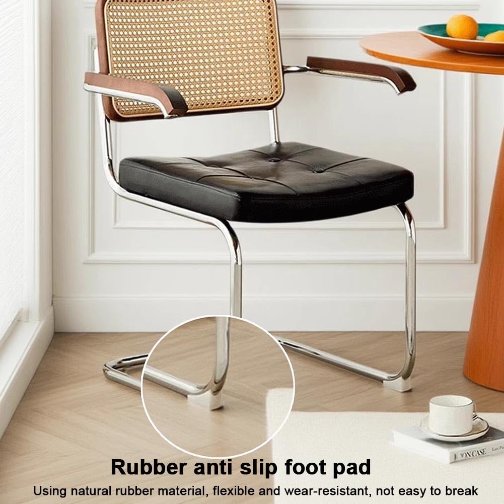 Sillas de Comedor Modernas de Mediados de Siglo, sillas Laterales de ratán sintético con Patas de Metal y Asiento tapizado para Comedor, Sala de Estar y Dormitorio.