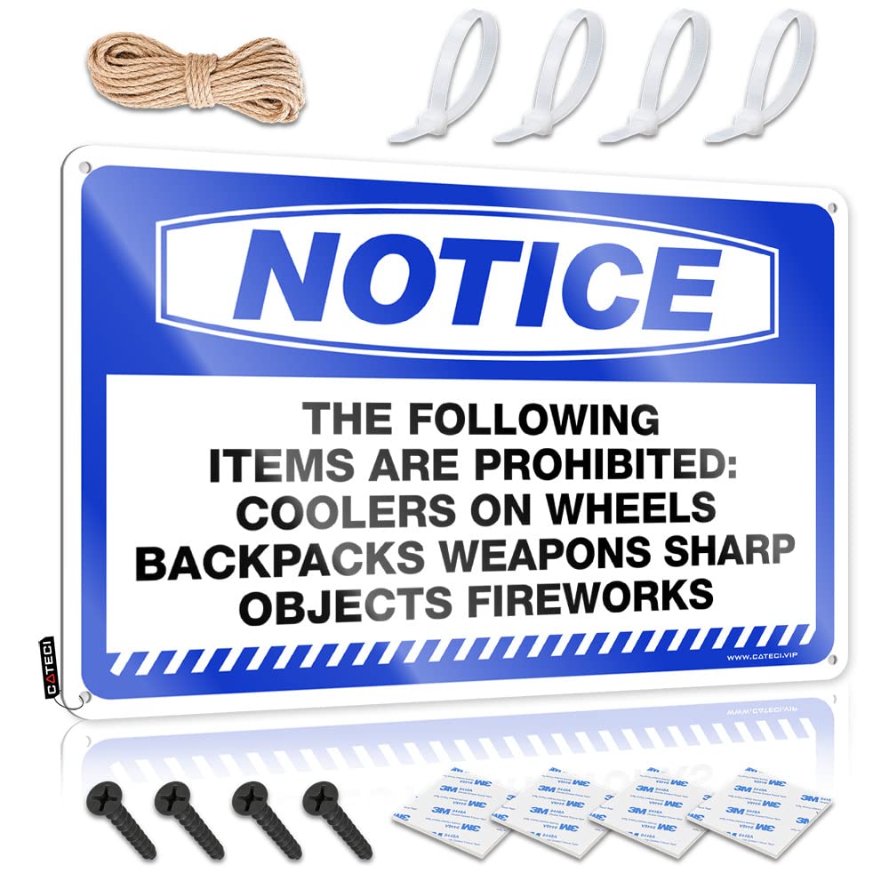Home Tin Sign Notice The Following Items Are Prohibited Coolerss Tin Sign Man Cave Signs For Men Decor For Man Cave(30X40CM)