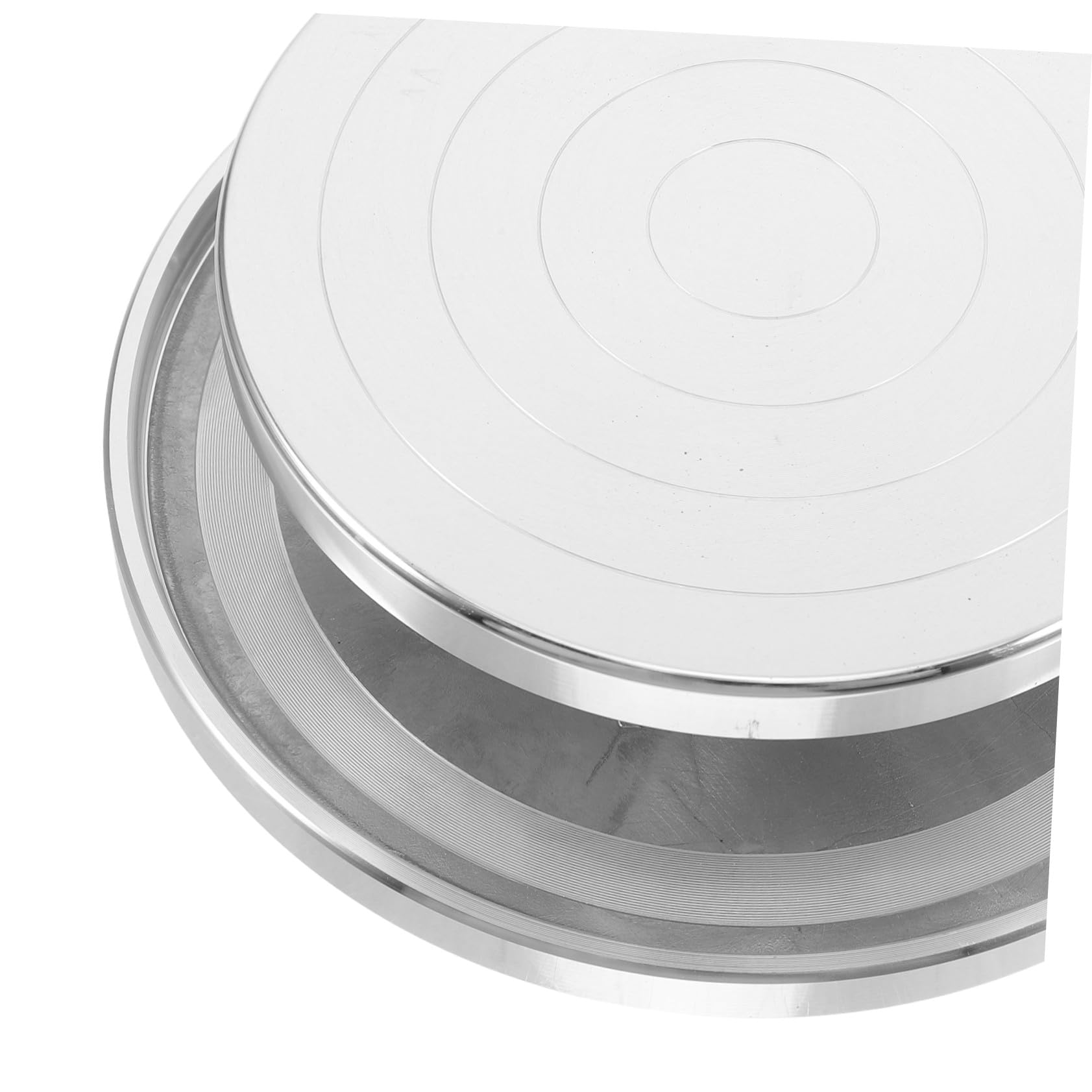 Plato Giratorio de Arcilla de Aluminio de Base Rotatoria Estable con Rodamiento y Anillo Antideslizante Doble Cara para Escultura y Cerámica Manual